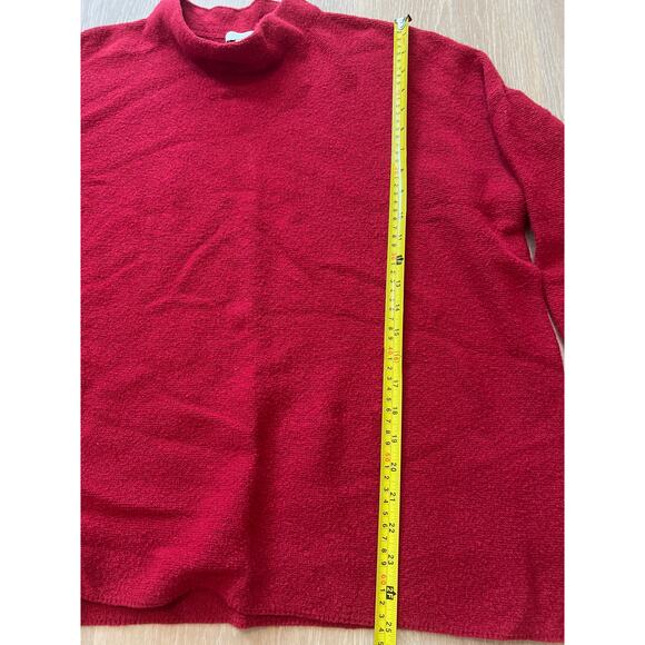 J Jill Pullover Sweater Women's XL Red Mock Neck Long Sleeve Knit Oversized - Picture 2 of 8
